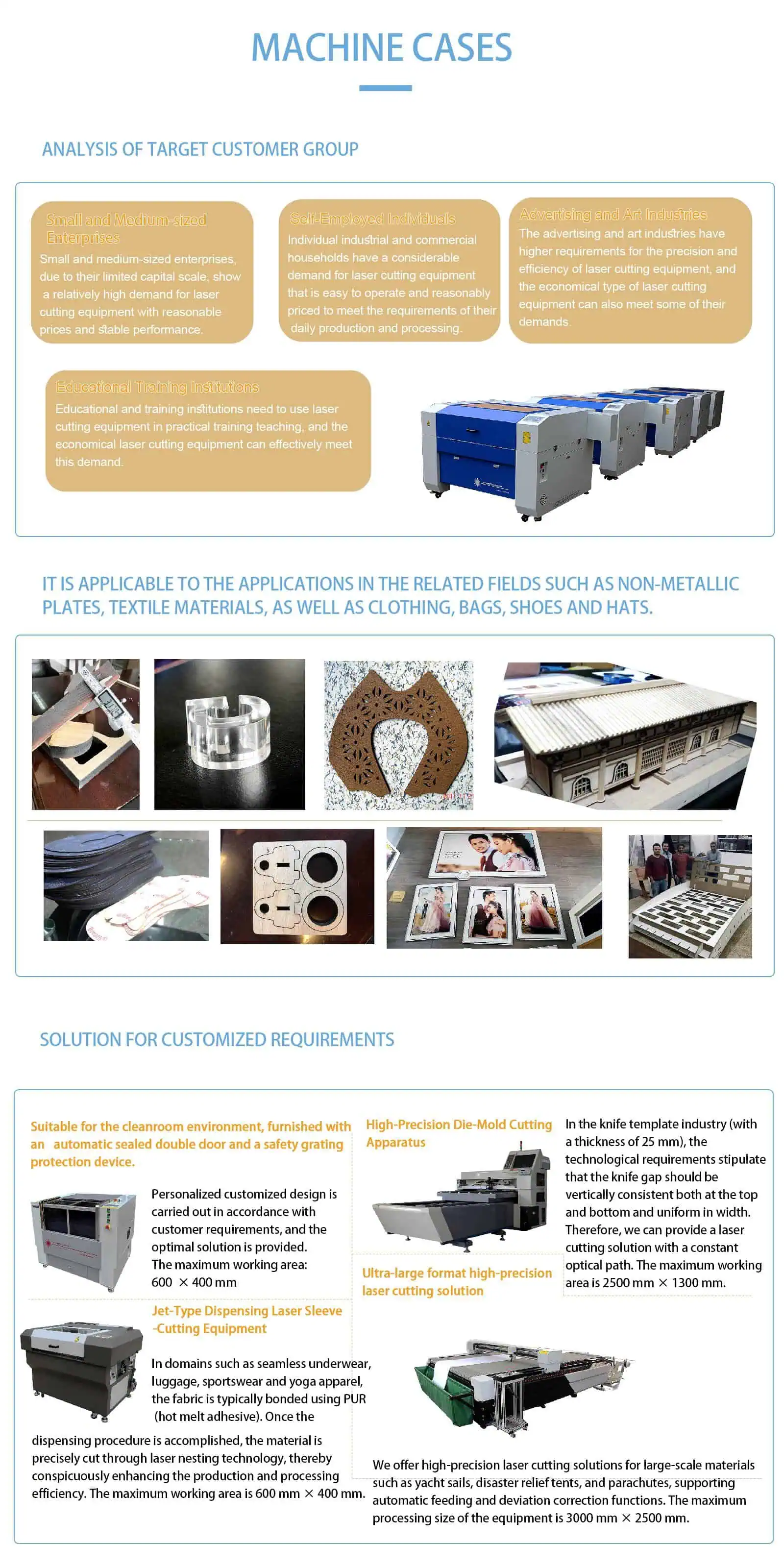 Industrial non-metal laser cutting solution ETL-C2513C for large signage and furniture fabrication.