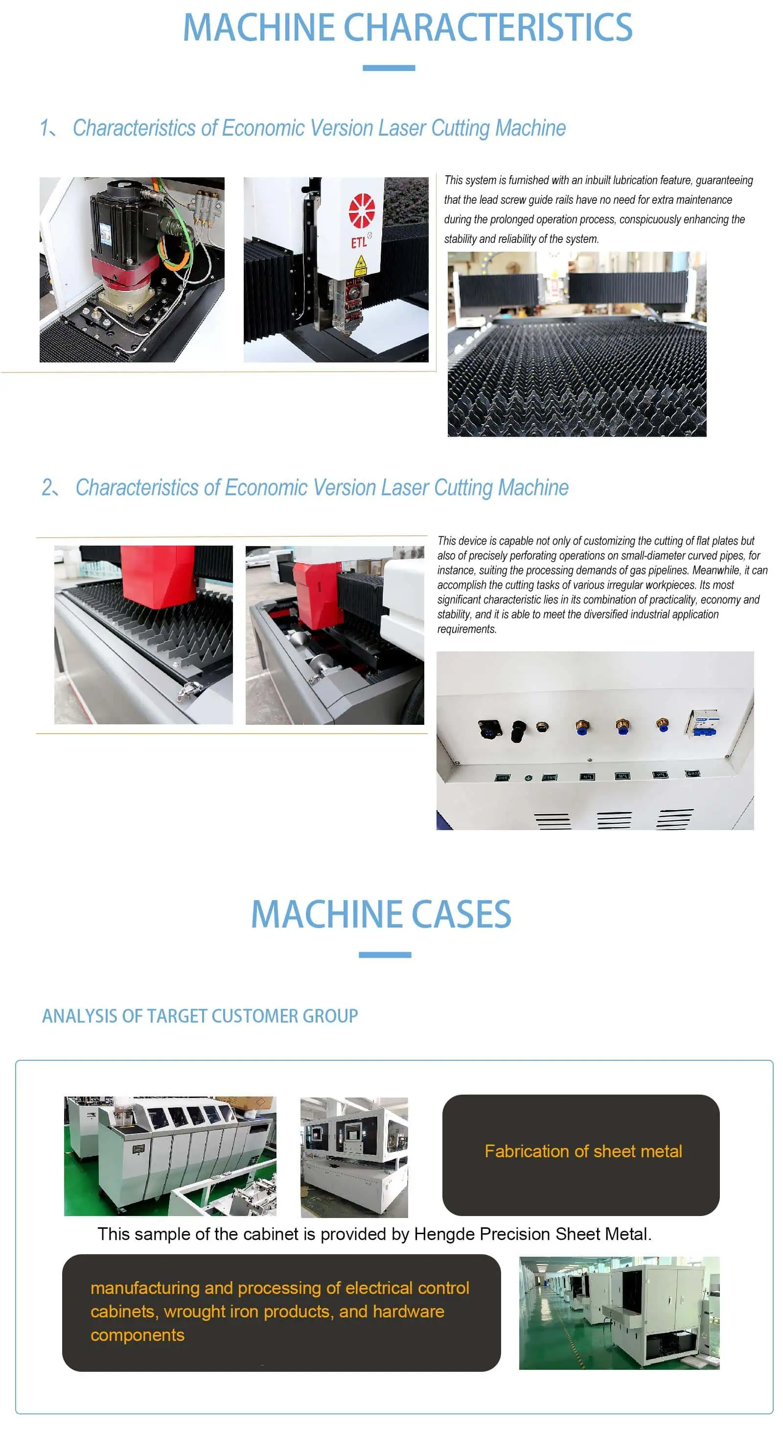High-speed metal cutting process on stainless steel sheet using ETL-C2513SF CNC fibre laser cutter.